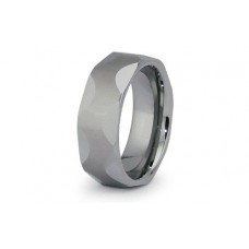 Tungsten Carbide Faceted Ring 8mm